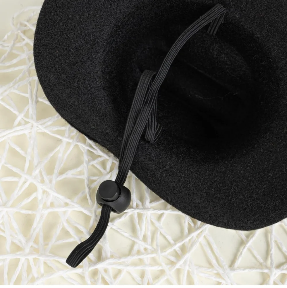 👣4/$20. Black Cowboy Hat with Red Plaid Scarf for Dogs. NWT